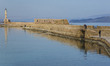 Images of the area of the old Venetian port in Chania town, the second largest in Creta is...