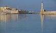 Images of the area of the old Venetian port in Chania town, the second largest in Creta is...