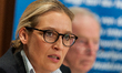 The top candidate of the AfD Alice Weidel speaks during the press conference  in Germany,...