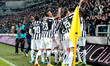 Juventus players celebrate during the Serie A match between Juventus and Udinese at Juvent...