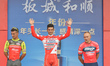 (Left-Right)  Liam Bertazzo, Luca Pacioni and Siarhei Papok, the podium of the opening sta...