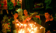 Ethnic Chinese burn a joss stick before start perform a special prayer inside the snake te...
