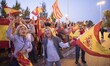 More than hundred people takes part of a  demonstration calling for unity in Barcelona on...