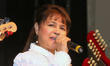 Bollywood playback singer Alisha Chinai performs in Brampton, Ontario, Canada on 28 Octobe...