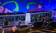 Illuminated buses, Santa and decorations on buildings in Avenida Paulista, just a week ahe...