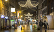 Evening and night images of Eindhoven city with Christmas light decoration all over the ci...