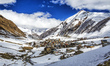 Snow covered Ushguli village at the foot of Mt. Shkhara in Georgia. Ushguli is part of the...