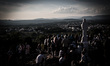 A statue of Virgin Mary on the the Apparition Hill, in Medjugorie. Almost one million peop...