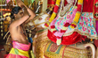 Tamil Hindu priest performs special prayers for Lord Ganesh during the Thai Pongal Festiva...