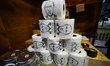 A view of rolls of toilet paper with Vladimir Putin image.On Monday, January 15, 2018, in...