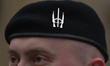 A view of a solder with a Ukrainian Coat of Arms on his hat.On Monday, January 15, 2018,...