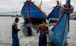 Local fishermen were seen active in the Traditional Fishing Place in Lhokseumawe, Aceh pro...