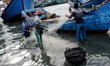 Local fishermen were seen active in the Traditional Fishing Place in Lhokseumawe, Aceh pro...
