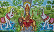 Image of Goddess Sri Muthumariamman on the exterior of the chariot building of the Karaina...