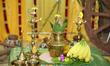 Traditional lamps and puja items during a Tamil cultural program celebrating the Thai Pong...