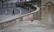 Water-gate barriers installed near the Seine river in Paris. The Seine continued to rise o...