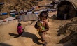 A Rohingya refugee child  at Cox's Bazar refugee camp in Bangladesh on January 27, 2018. A...