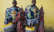William Marcos and Willamys Marcos, seven-year-old twin brothers pose in the "Caboclo de L...