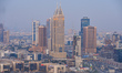 A panoramic view of Dubai center at sunset, from the Media One Hotel. On Tuesday, Februar...