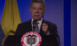 Colombia's President Juan Manuel Santos during a press conference after a meeting at the p...