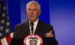 U.S. Secretary of State Rex Tillerson speaks during a joint press conference with Colombia...