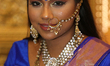 Tamil model wearing an exquisite outfit during a South Indian and Tamil bridal show held i...
