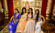 Indian models wearing exquisite outfits during a South Indian and Tamil bridal show held i...