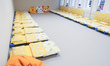 Sleeping room with tiny beds in the Koniczynka (Clover) public nursery building is seen in...