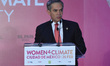 Mayor of Mexico City Miguel Anguel Mancera is seen in his speech during the  Annual Women...