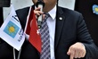 Founding member of the party, Mesut Ozarslan gestures during his speech as Turkey's opposi...