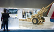 An exhibition booth of Nexter Systems is seen during the Defence Services Asia (DSA) 2018...