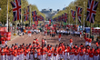 Virgin Money London Marathon volunteers wait at the finish line for any Athletes that may...
