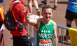 Alun Cairns at the finish line during the Virgin Money London Marathon in London, England...