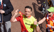 Richard Harrington poses for a photo ahead of participating in The Virgin London Marathon...