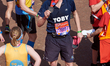 Toby Tarrant poses for a photo ahead of participating in The Virgin London Marathon on Apr...
