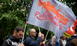 Several sectors on strike called to a protest and a gathering in front of the Préfecture a...