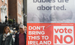 Vote NO poster seen in Dublin's city center calling for retention of the Eighth Amendment...