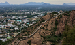 Elevated view of the town of Palani (also known as Pazhani) in Tamil Nadu, India. 