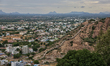 Elevated view of the town of Palani (also known as Pazhani) in Tamil Nadu, India. 