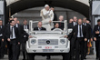 Pope Francis arrives for his weekly general audience in St. Peter's Square, Vatican City,...