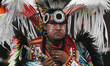 A member of the First Nations during the third annual traditional Pow Wow competition, at...