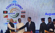 Prime Minister of India Narendra Modi shake hand with Prime Minister of Thailand Prayut Ch...