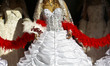 Mannequins display wedding gowns designed by the al-Ashi family at their atelier in Gaza C...