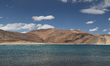 Pangong Lake (Pangong Tso) in Ladakh, Jammu and Kashmir, India. Pangong Lake is a salt wat...