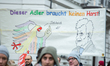 Sign asking Horst Seehofer to resign. Up to 40.000 people protested in Munich, Germany, on...