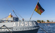 German flag at the FGS FEHMARN A1458 the Helgoland class (Type 720) salvage tug, employed...