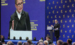Ukrainian politician Yulia Tymoshenko has a speech during the forum "New policy of Ukraine...
