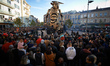 People look at Asterion the Minotaur. Dozens of thousands came to see from 'La Machine' st...