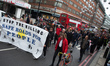 Cyclists from all over London held a symbolic funeral and 'die in' in protest of the death...