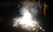 Indian people lights firecrackers on the occasion of  Diwali festival in Kolkata , India...